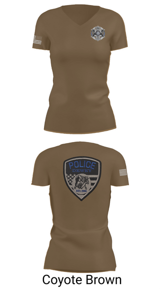 Womens Short Sleeve Vneck Shirt, Dewey Police Department, , Teamtime, Team time, sublimation, custom sports apparel, team uniforms, spirit wear, spiritwear, sports uniforms, custom shirts, team store, custom team store, fundraiser sports, apparel fundraiser