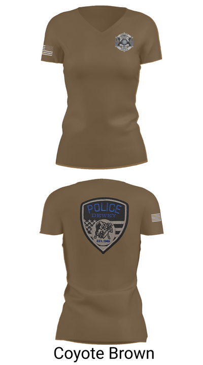 Dewey Police Department 16354640 Women's Short Sleeve V-neck Shirt - 8