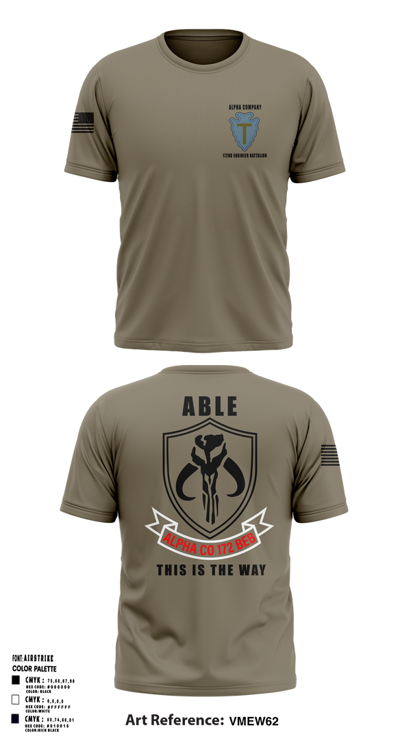 Old School Cotton Feel Shirt, A Co 172 BEB, National Guard, Teamtime, Team time, sublimation, custom sports apparel, team uniforms, spirit wear, spiritwear, sports uniforms, custom shirts, team store, custom team store, fundraiser sports, apparel fundraiser