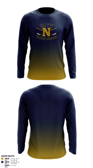 Long Sleeve Performance Shirt, Navy Youth Hockey, Ice Hockey, Teamtime, Team time, sublimation, custom sports apparel, team uniforms, spirit wear, spiritwear, sports uniforms, custom shirts, team store, custom team store, fundraiser sports, apparel fundraiser