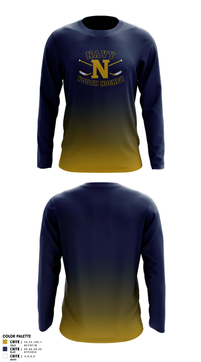 Navy Youth Hockey 90157811 Long Sleeve Performance Shirt - 3