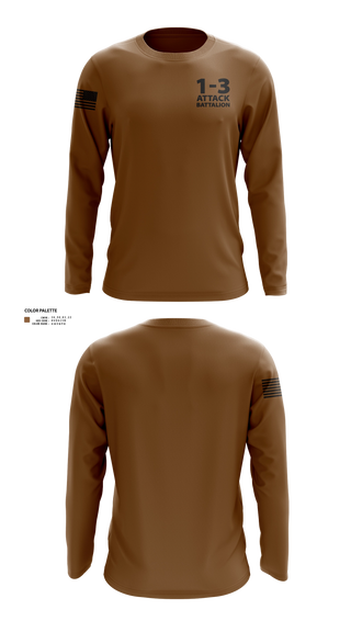 Long Sleeve Performance Shirt, 1-3 Attack Battalion, Army, Teamtime, Team time, sublimation, custom sports apparel, team uniforms, spirit wear, spiritwear, sports uniforms, custom shirts, team store, custom team store, fundraiser sports, apparel fundraiser