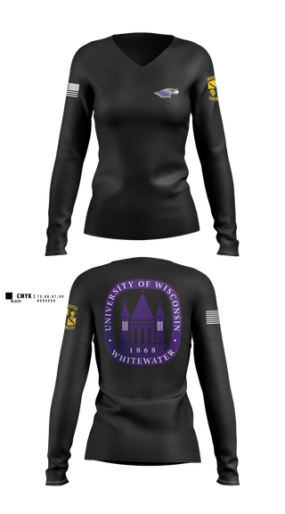 Womens Long Sleeve Vneck Shirt, Warhawks, Army, Teamtime, Team time, sublimation, custom sports apparel, team uniforms, spirit wear, spiritwear, sports uniforms, custom shirts, team store, custom team store, fundraiser sports, apparel fundraiser