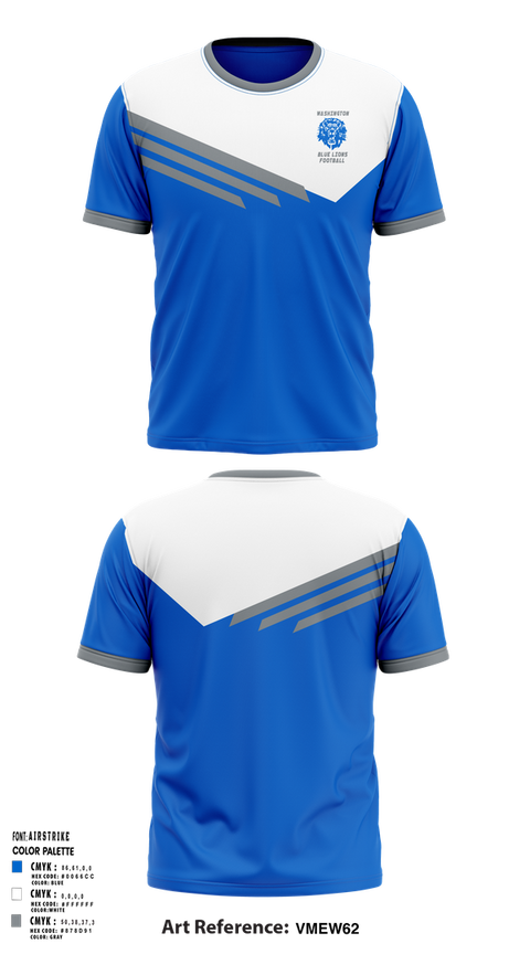 Short Sleeve Performance Shirt, Washington Blue Lions Football, , Teamtime, Team time, sublimation, custom sports apparel, team uniforms, spirit wear, spiritwear, sports uniforms, custom shirts, team store, custom team store, fundraiser sports, apparel fundraiser