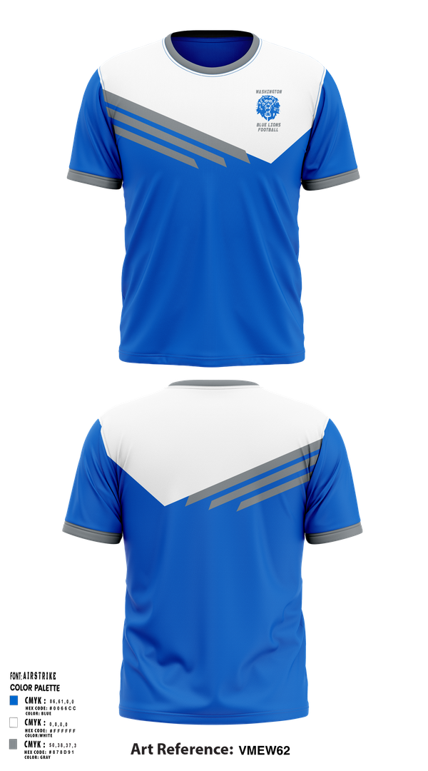 Short Sleeve Performance Shirt, Washington Blue Lions Football, , Teamtime, Team time, sublimation, custom sports apparel, team uniforms, spirit wear, spiritwear, sports uniforms, custom shirts, team store, custom team store, fundraiser sports, apparel fundraiser