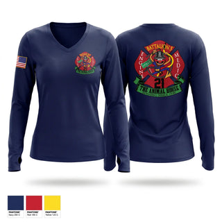 Womens Long Sleeve Vneck Shirt, The animal house, Fire Department, Teamtime, Team time, sublimation, custom sports apparel, team uniforms, spirit wear, spiritwear, sports uniforms, custom shirts, team store, custom team store, fundraiser sports, apparel fundraiser