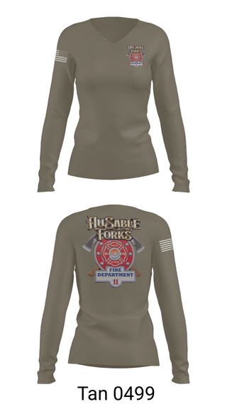 Womens Long Sleeve Vneck Shirt, Au Sable Forks, Fire Department, Teamtime, Team time, sublimation, custom sports apparel, team uniforms, spirit wear, spiritwear, sports uniforms, custom shirts, team store, custom team store, fundraiser sports, apparel fundraiser