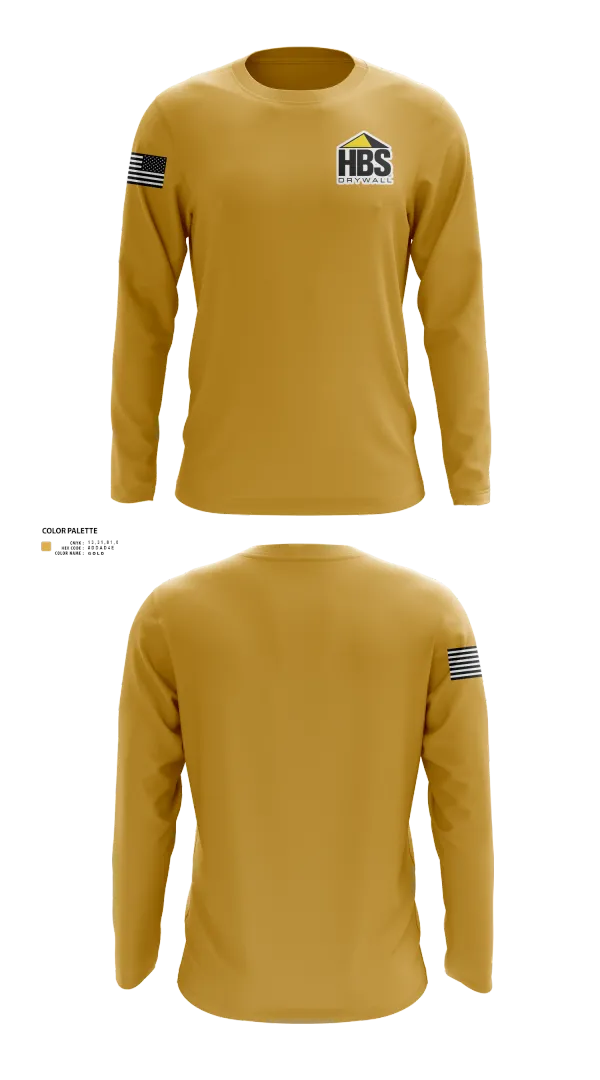 Long Sleeve Performance Shirt, HBS Drywall, LLC, , Teamtime, Team time, sublimation, custom sports apparel, team uniforms, spirit wear, spiritwear, sports uniforms, custom shirts, team store, custom team store, fundraiser sports, apparel fundraiser