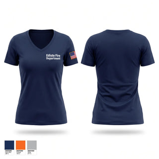 Womens Short Sleeve Vneck Shirt, Edisto Fire Department, Fire Department, Teamtime, Team time, sublimation, custom sports apparel, team uniforms, spirit wear, spiritwear, sports uniforms, custom shirts, team store, custom team store, fundraiser sports, apparel fundraiser