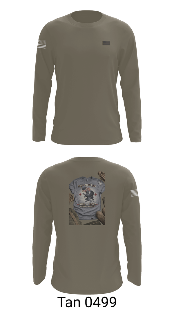 Long Sleeve Performance Shirt, 361 med log, Army, Teamtime, Team time, sublimation, custom sports apparel, team uniforms, spirit wear, spiritwear, sports uniforms, custom shirts, team store, custom team store, fundraiser sports, apparel fundraiser