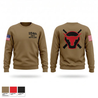 Crew Neck Sweatshirt, 1-194th Field Artillery, Army, Teamtime, Team time, sublimation, custom sports apparel, team uniforms, spirit wear, spiritwear, sports uniforms, custom shirts, team store, custom team store, fundraiser sports, apparel fundraiser