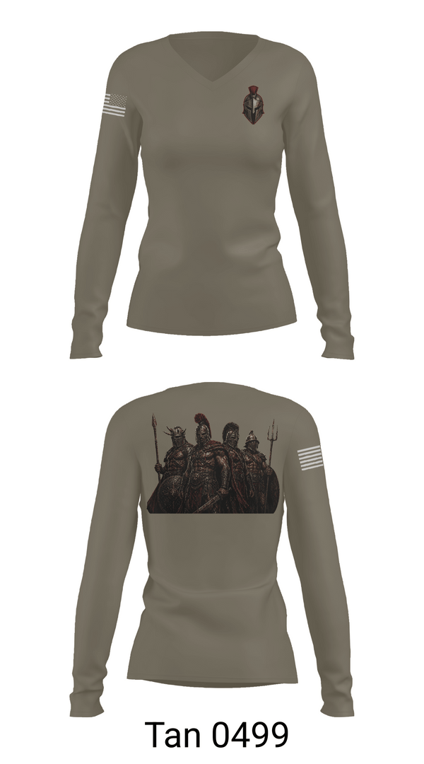Womens Long Sleeve Vneck Shirt, Gladiators, Army, Teamtime, Team time, sublimation, custom sports apparel, team uniforms, spirit wear, spiritwear, sports uniforms, custom shirts, team store, custom team store, fundraiser sports, apparel fundraiser