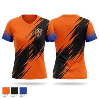 Womens Short Sleeve Vneck Shirt, SASC, Women's Soccer, Teamtime, Team time, sublimation, custom sports apparel, team uniforms, spirit wear, spiritwear, sports uniforms, custom shirts, team store, custom team store, fundraiser sports, apparel fundraiser