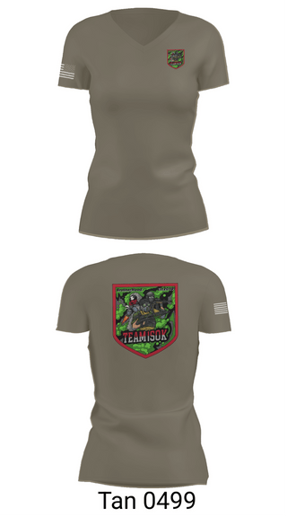 Womens Short Sleeve Vneck Shirt, 1SOK, Army, Teamtime, Team time, sublimation, custom sports apparel, team uniforms, spirit wear, spiritwear, sports uniforms, custom shirts, team store, custom team store, fundraiser sports, apparel fundraiser