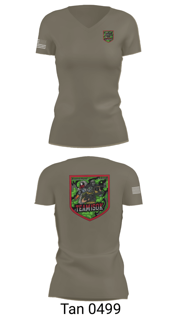 Womens Short Sleeve Vneck Shirt, 1SOK, Army, Teamtime, Team time, sublimation, custom sports apparel, team uniforms, spirit wear, spiritwear, sports uniforms, custom shirts, team store, custom team store, fundraiser sports, apparel fundraiser