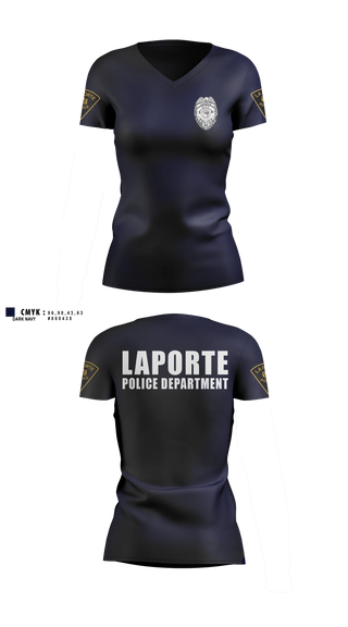 Womens Short Sleeve Vneck Shirt, City of LaPorte Police Department, Police, Teamtime, Team time, sublimation, custom sports apparel, team uniforms, spirit wear, spiritwear, sports uniforms, custom shirts, team store, custom team store, fundraiser sports, apparel fundraiser
