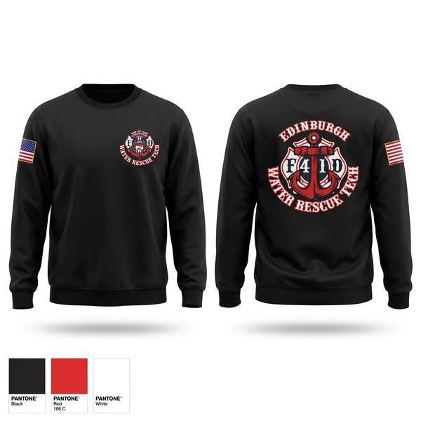Crew Neck Sweatshirt, Edinburgh Water Rescue, Fire Department, Teamtime, Team time, sublimation, custom sports apparel, team uniforms, spirit wear, spiritwear, sports uniforms, custom shirts, team store, custom team store, fundraiser sports, apparel fundraiser