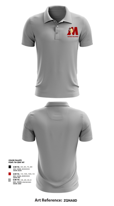 Matoaca High School Volleyball 72372145 Short Sleeve Performance Polo - 4