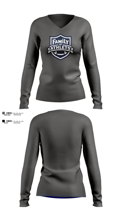 Family Of Athletes Women's Long Sleeve V-neck Shirt - 3