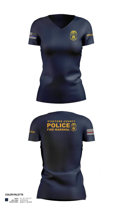 Stafford County Fire Marshal's Office 23358939 Women's Short Sleeve V-neck Shirt - 22