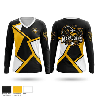 Womens Long Sleeve Vneck Shirt, MK5 Marauders, Baseball, Teamtime, Team time, sublimation, custom sports apparel, team uniforms, spirit wear, spiritwear, sports uniforms, custom shirts, team store, custom team store, fundraiser sports, apparel fundraiser