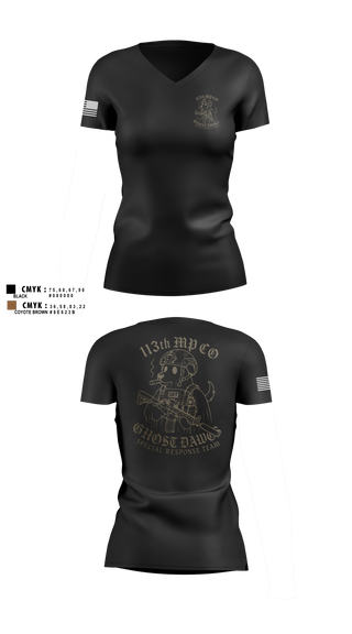 Womens Short Sleeve Vneck Shirt, 113th MP CO, Army, Teamtime, Team time, sublimation, custom sports apparel, team uniforms, spirit wear, spiritwear, sports uniforms, custom shirts, team store, custom team store, fundraiser sports, apparel fundraiser