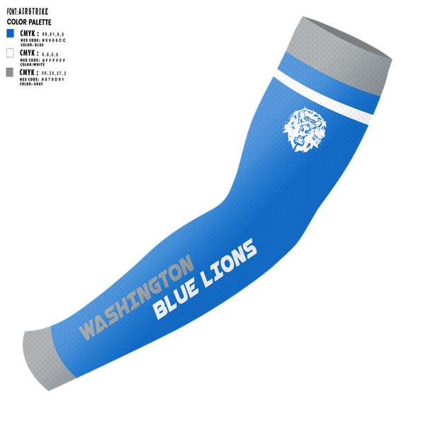 Arm Sleeve, Washington Blue Lions Football, , Teamtime, Team time, sublimation, custom sports apparel, team uniforms, spirit wear, spiritwear, sports uniforms, custom shirts, team store, custom team store, fundraiser sports, apparel fundraiser