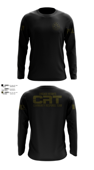 Long Sleeve Performance Shirt, Chicago Heights Community Response Team, Police, Teamtime, Team time, sublimation, custom sports apparel, team uniforms, spirit wear, spiritwear, sports uniforms, custom shirts, team store, custom team store, fundraiser sports, apparel fundraiser