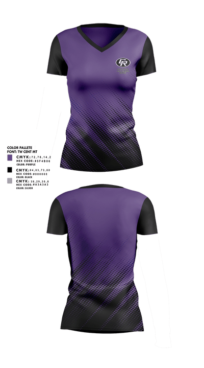 Cedar Ridge Lady Raiders Soccer 57622036 Women's Short Sleeve V-neck Shirt - 1