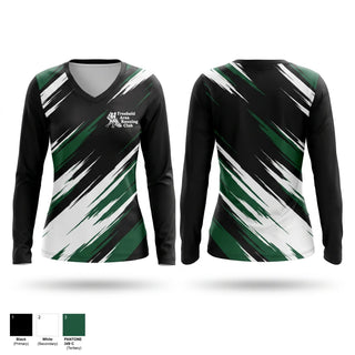 Womens Long Sleeve Vneck Shirt, Freehold Running Club, Cross Country, Teamtime, Team time, sublimation, custom sports apparel, team uniforms, spirit wear, spiritwear, sports uniforms, custom shirts, team store, custom team store, fundraiser sports, apparel fundraiser