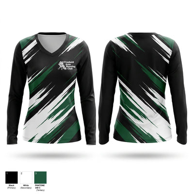 Freehold Running Club Women's Long Sleeve V-neck Shirt - 1