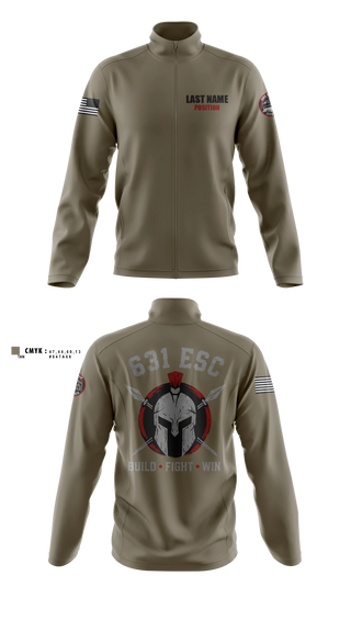 Fleece Jacket, 631st ESC, Army, Teamtime, Team time, sublimation, custom sports apparel, team uniforms, spirit wear, spiritwear, sports uniforms, custom shirts, team store, custom team store, fundraiser sports, apparel fundraiser
