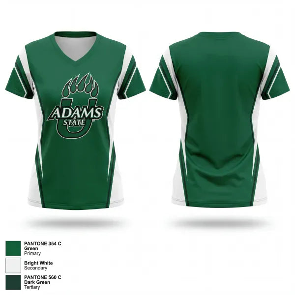 Womens Short Sleeve Vneck Shirt, Adams State University Softball, Softball, Teamtime, Team time, sublimation, custom sports apparel, team uniforms, spirit wear, spiritwear, sports uniforms, custom shirts, team store, custom team store, fundraiser sports, apparel fundraiser