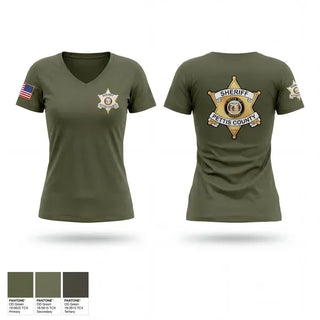Womens Short Sleeve Vneck Shirt, Pettis County Sherrifs Office, Police, Teamtime, Team time, sublimation, custom sports apparel, team uniforms, spirit wear, spiritwear, sports uniforms, custom shirts, team store, custom team store, fundraiser sports, apparel fundraiser