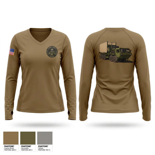 Womens Long Sleeve Vneck Shirt, 1/67, Army, Teamtime, Team time, sublimation, custom sports apparel, team uniforms, spirit wear, spiritwear, sports uniforms, custom shirts, team store, custom team store, fundraiser sports, apparel fundraiser