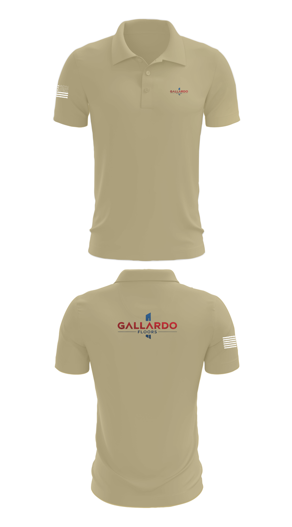 Short Sleeve Performance Polo, Gallardo Floor’s, Army, Teamtime, Team time, sublimation, custom sports apparel, team uniforms, spirit wear, spiritwear, sports uniforms, custom shirts, team store, custom team store, fundraiser sports, apparel fundraiser