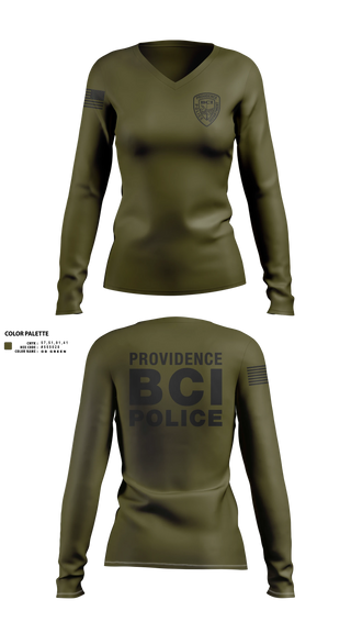 Womens Long Sleeve Vneck Shirt, Providence Police BCI, Police, Teamtime, Team time, sublimation, custom sports apparel, team uniforms, spirit wear, spiritwear, sports uniforms, custom shirts, team store, custom team store, fundraiser sports, apparel fundraiser