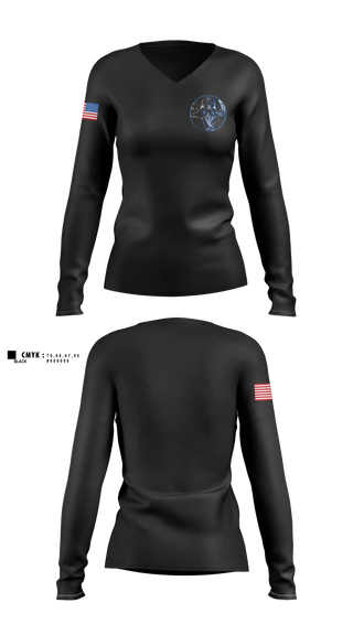 Womens Long Sleeve Vneck Shirt, Unity Surveillance, , Teamtime, Team time, sublimation, custom sports apparel, team uniforms, spirit wear, spiritwear, sports uniforms, custom shirts, team store, custom team store, fundraiser sports, apparel fundraiser