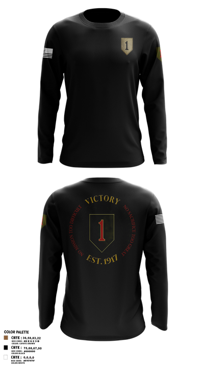 1st infantry division 88621490 Long Sleeve Performance Shirt 3