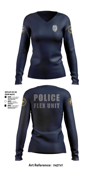 Womens Long Sleeve Vneck Shirt, Hendersonville FLEX Team, Police, Teamtime, Team time, sublimation, custom sports apparel, team uniforms, spirit wear, spiritwear, sports uniforms, custom shirts, team store, custom team store, fundraiser sports, apparel fundraiser