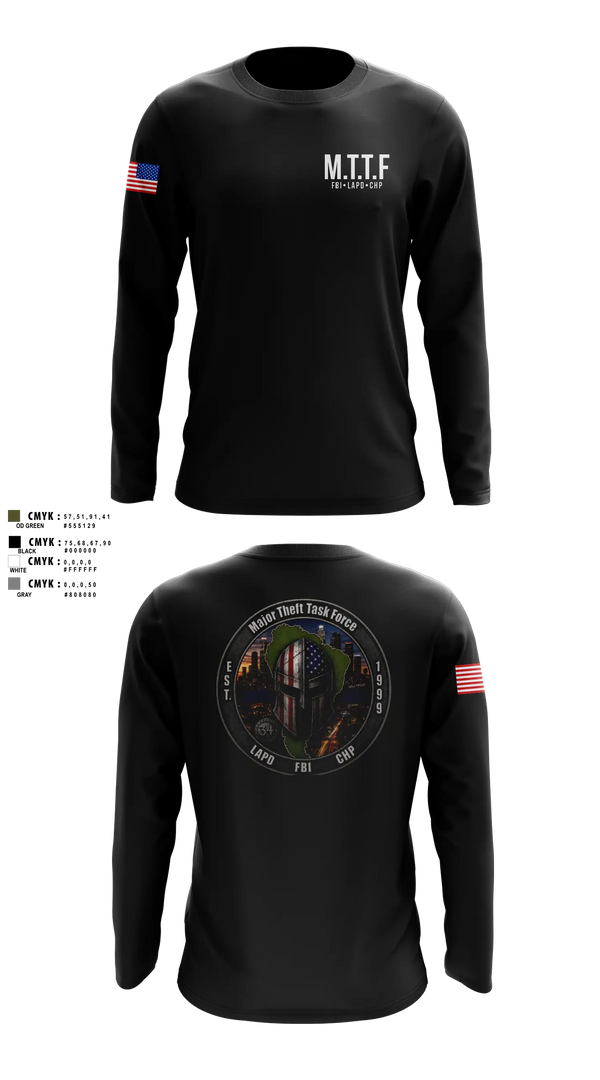 Long Sleeve Performance Shirt, Major Theft Task Force, Police, Teamtime, Team time, sublimation, custom sports apparel, team uniforms, spirit wear, spiritwear, sports uniforms, custom shirts, team store, custom team store, fundraiser sports, apparel fundraiser
