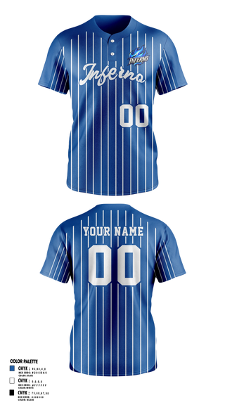 Two Button Softball Jersey, Inferno, Softball, Teamtime, Team time, sublimation, custom sports apparel, team uniforms, spirit wear, spiritwear, sports uniforms, custom shirts, team store, custom team store, fundraiser sports, apparel fundraiser