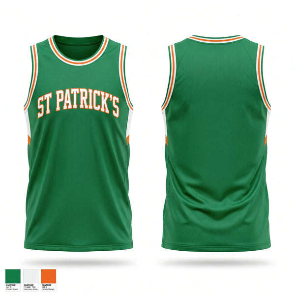 Mens Basketball Jersey, St. Patrick’s, Men's Basketball, Teamtime, Team time, sublimation, custom sports apparel, team uniforms, spirit wear, spiritwear, sports uniforms, custom shirts, team store, custom team store, fundraiser sports, apparel fundraiser