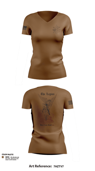 Womens Short Sleeve Vneck Shirt, The Legion / B CO / 2-5 CAV, Army, Teamtime, Team time, sublimation, custom sports apparel, team uniforms, spirit wear, spiritwear, sports uniforms, custom shirts, team store, custom team store, fundraiser sports, apparel fundraiser