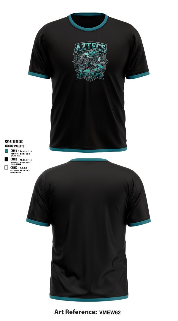 Old School Cotton Feel Shirt, Mendota Aztecs, Track & Field, Teamtime, Team time, sublimation, custom sports apparel, team uniforms, spirit wear, spiritwear, sports uniforms, custom shirts, team store, custom team store, fundraiser sports, apparel fundraiser
