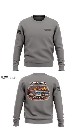 Crew Neck Sweatshirt, Perrytown Volunteer Fire Department, Fire Department, Teamtime, Team time, sublimation, custom sports apparel, team uniforms, spirit wear, spiritwear, sports uniforms, custom shirts, team store, custom team store, fundraiser sports, apparel fundraiser