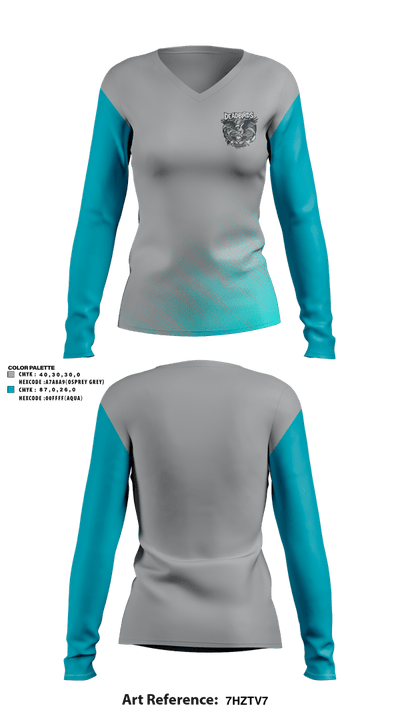Deadbird RFC 27693288 Women's Long Sleeve V-neck Shirt - 1