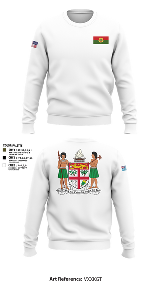 Crew Neck Sweatshirt, Republic Of Fiji Military Forces, Army, Teamtime, Team time, sublimation, custom sports apparel, team uniforms, spirit wear, spiritwear, sports uniforms, custom shirts, team store, custom team store, fundraiser sports, apparel fundraiser
