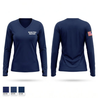 Womens Long Sleeve Vneck Shirt, Glyndon Police Department, Police, Teamtime, Team time, sublimation, custom sports apparel, team uniforms, spirit wear, spiritwear, sports uniforms, custom shirts, team store, custom team store, fundraiser sports, apparel fundraiser