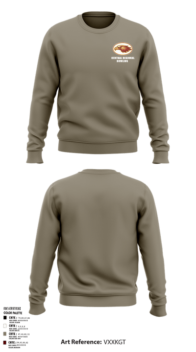 Central Regional High School Bowling 42780139 Crew Neck Sweatshirt - 1